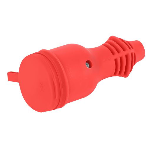  Розетка RX11-R-IP44 прямая с заземл. каучук красн. ЭРА Б0069326 фото в каталоге от BTSprom.by