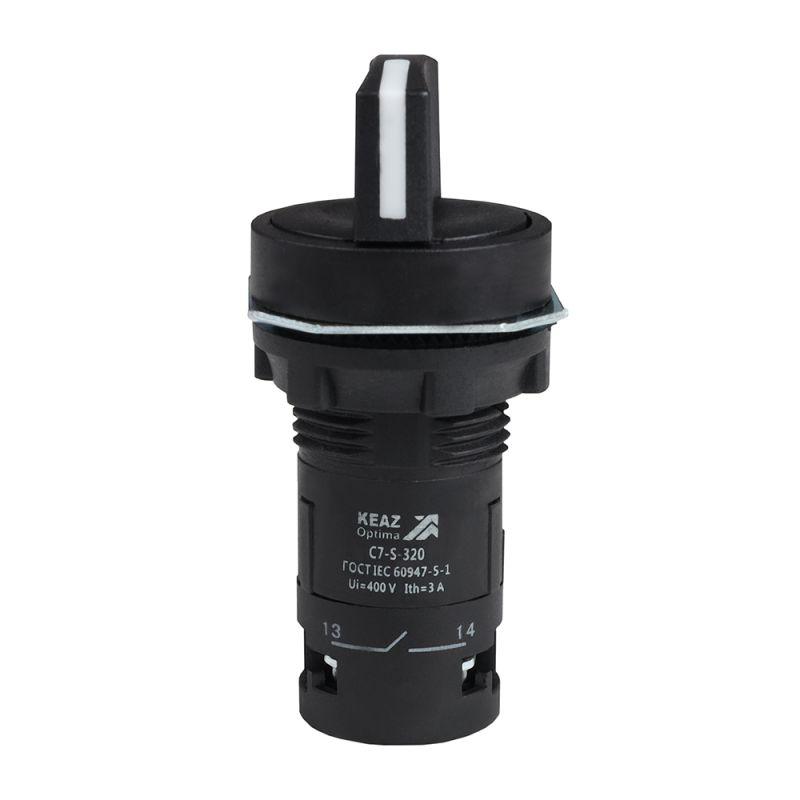 переключатель 3 положения optisignal compact d22 с7-s-320 черн. 2но xb7nd33 кэаз 362138 от BTSprom.by