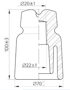 изолятор штыревой фарфоровый н/в тф-20 корич. глазурь юаиз 00-00033080 от BTSprom.by