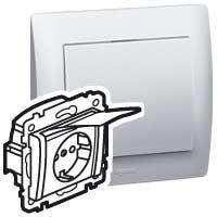 розетка 1-м сп galea life 16а ip44 2p+e немецк. стандарт винтов. клеммы с бел. лицев. панелью механизм бел. leg 775924 от BTSprom.by