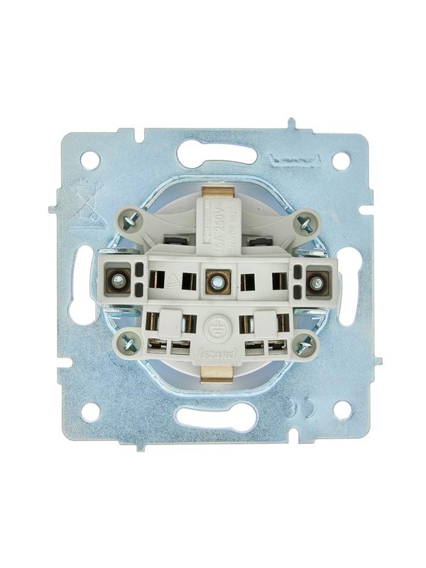  Розетка 1-м СП ASTI 16А IP20 с заземл. защ. шторки термопласт механизм бел. LEZARD 7081-0288-124B фото в каталоге от BTSprom.by