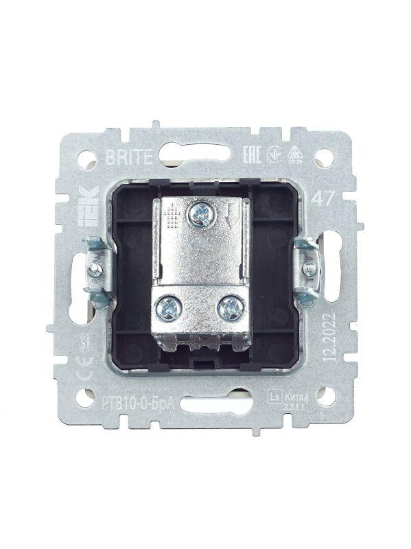  Розетка телевизионная проходная TV СП Brite РТВ10-0-БрА механизм алюм. IEK BR-A10-P-K47 фото в каталоге от BTSprom.by