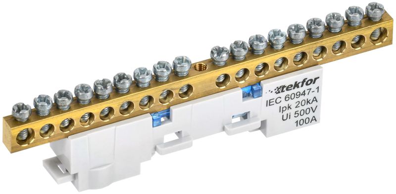 шина нулевая n неизол. на универс. держ. 6х9-18-с tekfor iek tf-nn10-18-dl-k07 от BTSprom.by