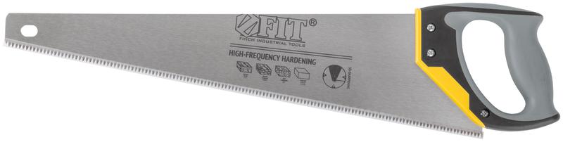  Ножовка по дереву средний каленый зуб 7 ТPI 3D заточка 3К пласт.прорезиненная ручка профи 500мм FIT 40453 фото в каталоге от BTSprom.by