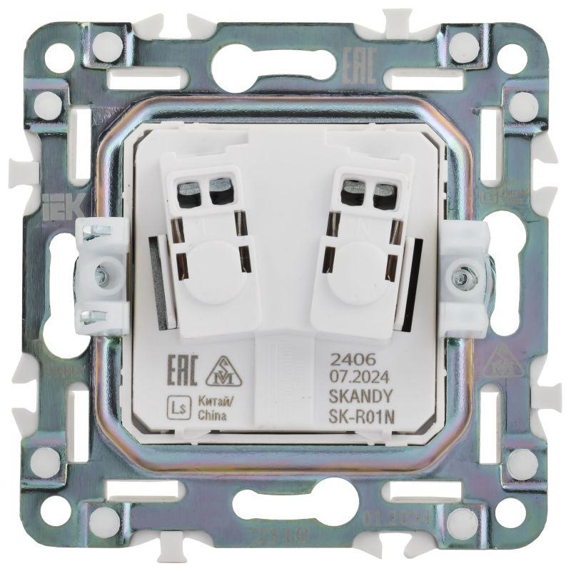 Розетка SKANDY 10А без заземл. защ. шторки SK-R01N никель IEK SK-R13-10-K50 фото в каталоге от BTSprom.by