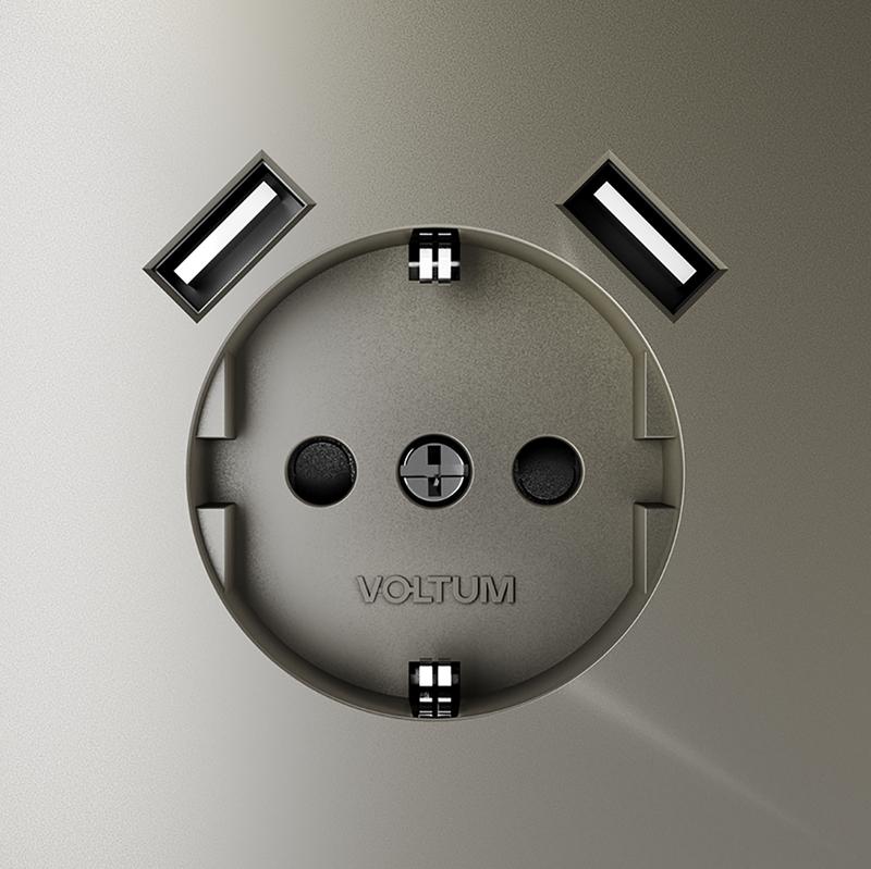  Розетка 1-м СП S70 16А с USB A+A с заземл. защ. шторки механизм шелк Voltum VLS040404 фото в каталоге от BTSprom.by