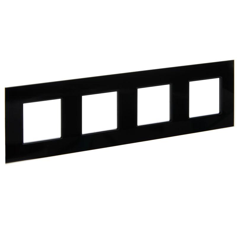 рамка 4-м skandy sk-f24bl стекло черн. iek sk-m42-g-k02 от BTSprom.by