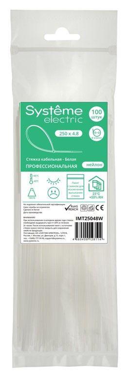 стяжка кабельная 250х4.8 бел. (уп.100шт) se imt25048w от BTSprom.by