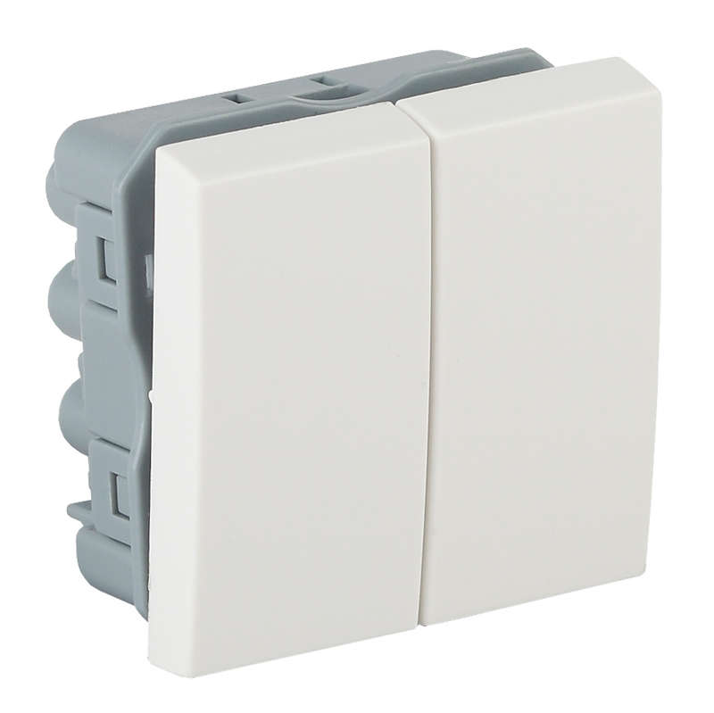 выключатель модульный 2-кл. 2мод. 10а ip20 45х45мм бел. рувинил адл 13-905 от BTSprom.by