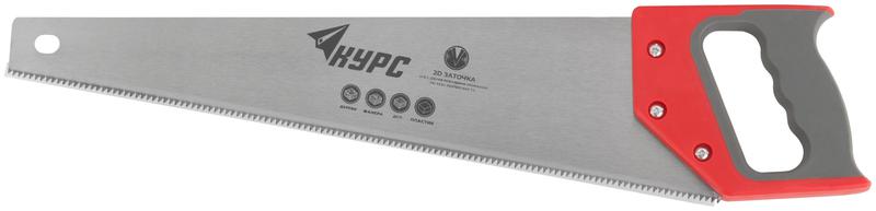  Ножовка по дереву 450мм средний каленый зуб 7 ТPI 2D заточка пластик. прорезиненная ручка КУРС 40317 фото в каталоге от BTSprom.by