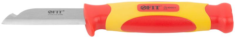  Нож изолированный 1000В нерж. сталь 190мм лезвие 68мм прорезин. ручка FIT 10607 фото в каталоге от BTSprom.by