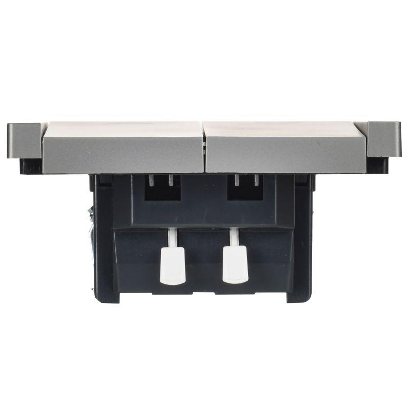  Выключатель жалюзи СП FORTE&PIANO 10А FP511 сталь IEK FP-V15-0-10-1-K46 фото в каталоге от BTSprom.by