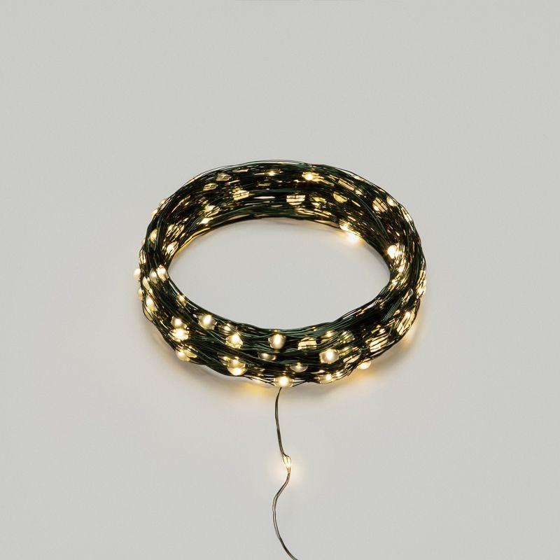  Гирлянда светодиодная "Роса" 20м 200LED тепл. бел. IP20 с контроллером провод зел. Neon-Night 303-266 фото в каталоге от BTSprom.by