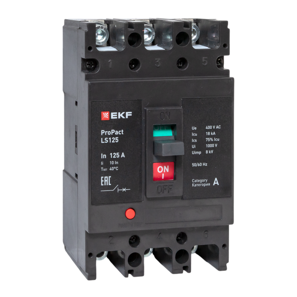 выключатель автоматический 3п 125а 18ка ls125 propact ekf mccb-125-18-3-125-ls от BTSprom.by