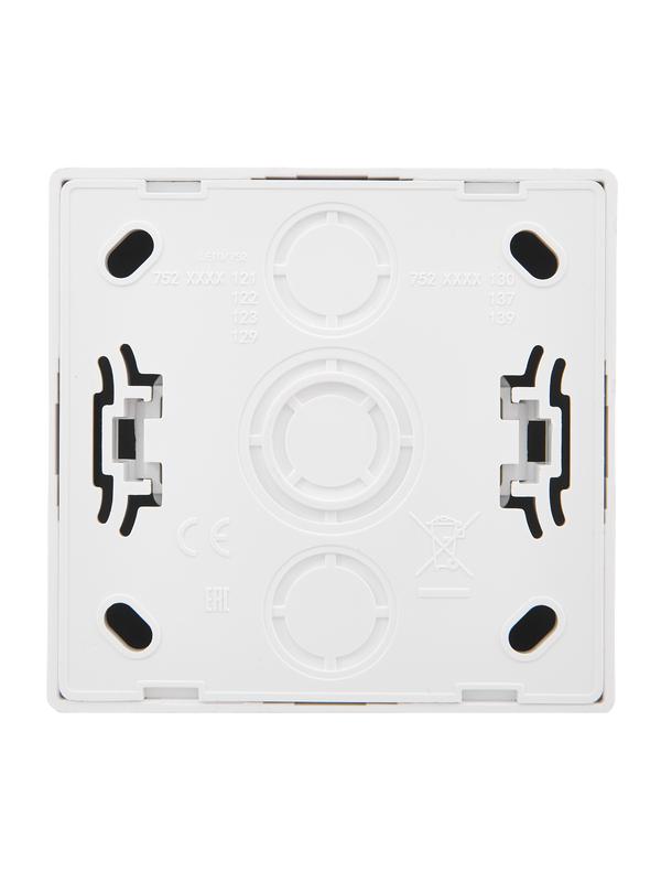  Розетка 1-м ОП LETO с заземл. с крышкой LETO ПБТ бел. LEZARD 752-0200-123B фото в каталоге от BTSprom.by