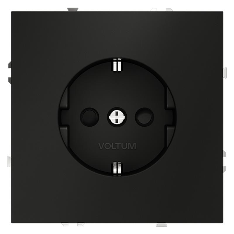 розетка 1-м сп s70 16а с заземл. защ. шторки механизм черн. матов. voltum vls040208 от BTSprom.by