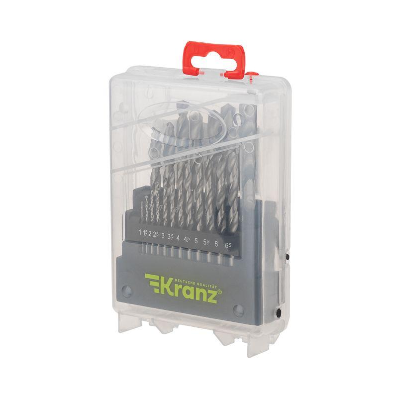  Набор сверл по металлу HSS 4241 Ш/Х 1-10мм (через 0.5мм) (19 предметов) Kranz KR-91-0636 фото в каталоге от BTSprom.by