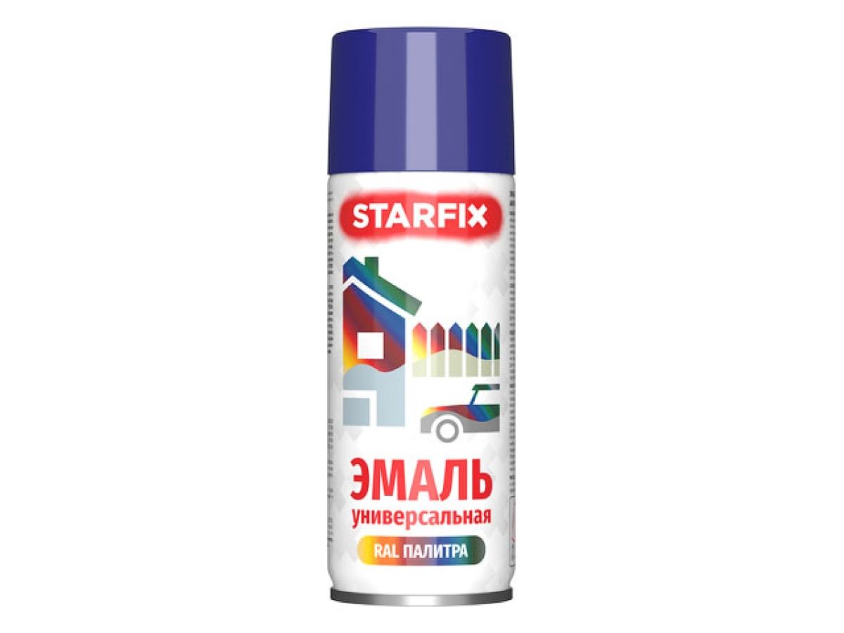краска-эмаль аэроз. универсальная чернильный starfix 520мл (5022) (ночной синий, глянцевая) sm-99050-1 от BTSprom.by
