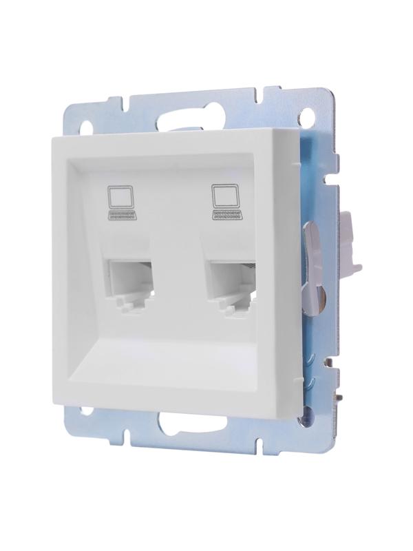  Розетка компьютерная 2-м СП Vesna механизм бел. LEZARD 742-0288-141 фото в каталоге от BTSprom.by