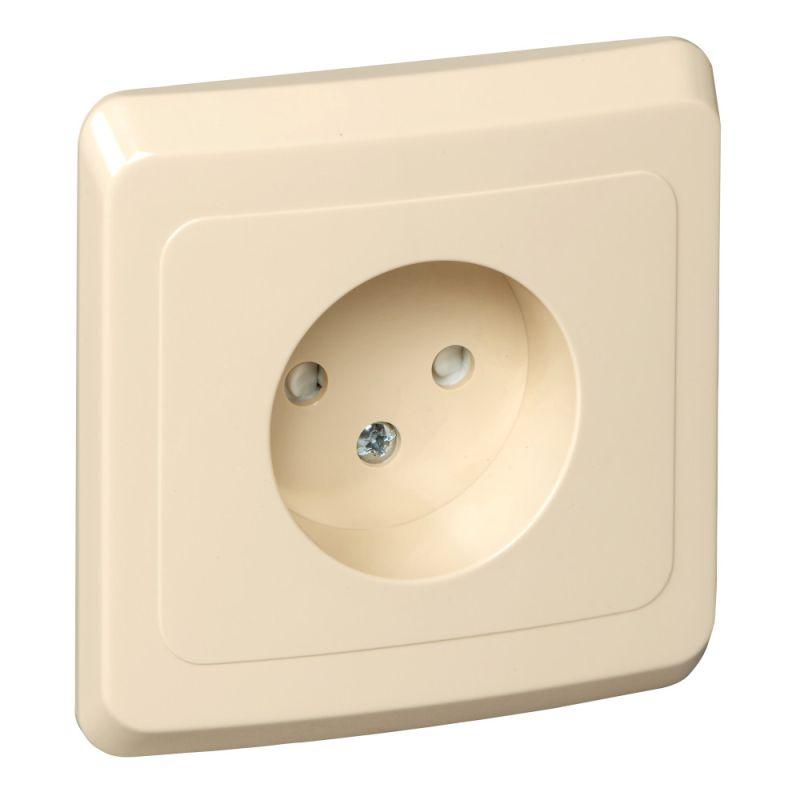 розетка 1-м сп этюд 16а ip20 250в без заземл. защ. шторки крем. se pc16-002k от BTSprom.by