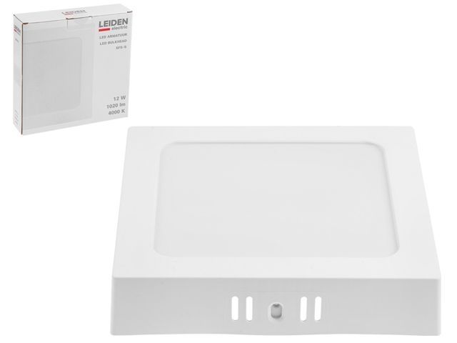 светильник светодиодный накладной квадрат 12 вт 4000к, ip44 sfs-s leiden electric (173*173 мм) 807011 от BTSprom.by