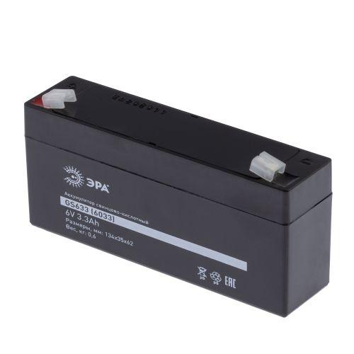 аккумулятор свинцово-кислотный 6в 3.3 gs633 эра б0050075 от BTSprom.by