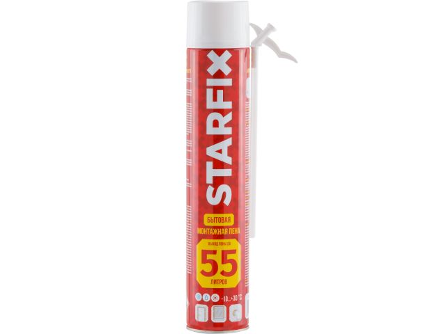 пена монтажная бытовая всесезонная starfix foam 55 (750мл) (выход пены до 55 литров) sm-65855-1 от BTSprom.by