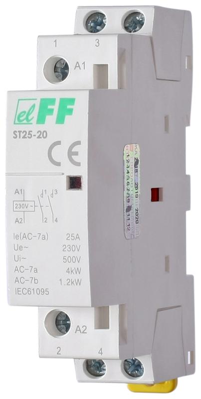 контактор модульный st-25-20 2но 2.2вт 1мод. монтаж на din-рейку f&f ea13.001.001 от BTSprom.by