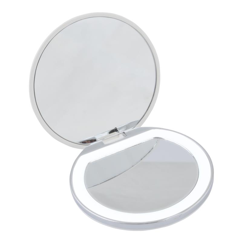 зеркало карманное ulk-f72 dim/rech white с подсветкой (1х+2х) с диммером аккум. li-ion 300мач в/к бел. uniel ul-00007898 от BTSprom.by