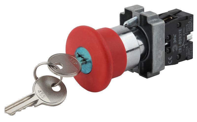 кнопка "грибок" lay5-bs142 bbg50-lay5-k04e d22мм 1р 240в с ключом красн. эра б0045637 от BTSprom.by