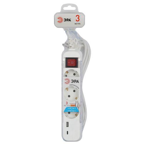 Удлинитель 3х3м с заземл. 10А +1xUSBA+1xUSBC с выкл. UB-3es-3m-USB Эра Б0052898 фото в каталоге от BTSprom.by  Удлинитель 3х3м с заземл. 10А +1xUSBA+1xUSBC с выкл. UB-3es-3m-USB Эра Б0052898 фото в каталоге от BTSprom.by