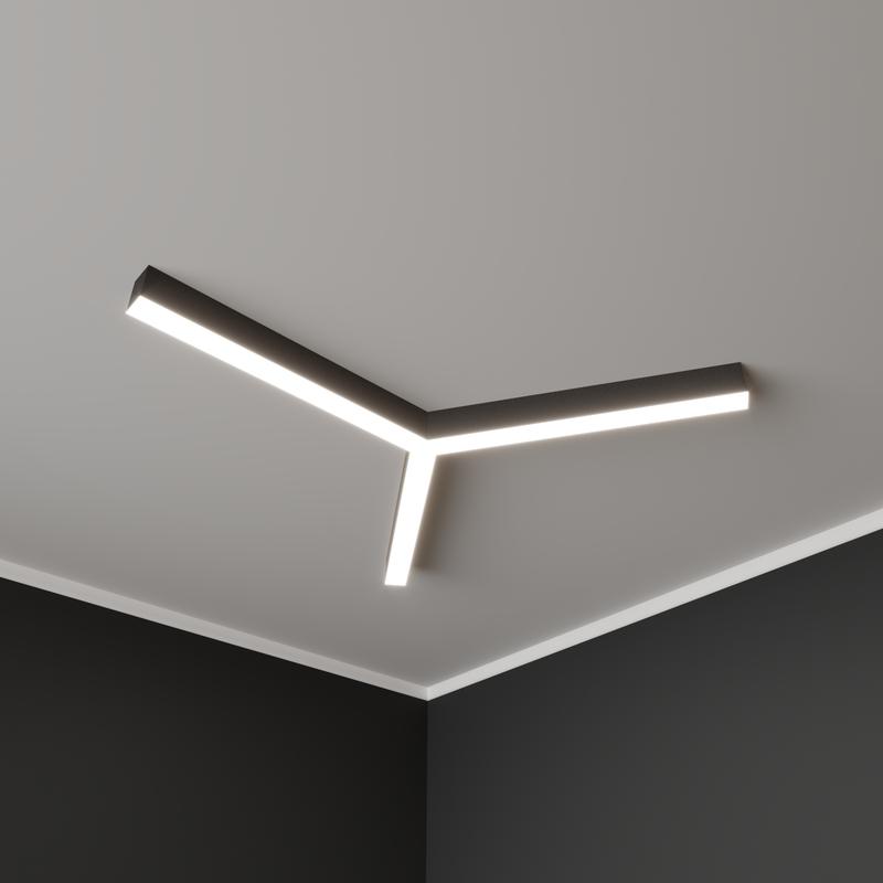 светильник светодиодный rve-pls5070-trinity-874-n 39вт 4000к 874х757х70мм сег. 490мм 50х70мм трехлучевой крест накладной ral9006 муар сер. rvelektro rve00018684 от BTSprom.by