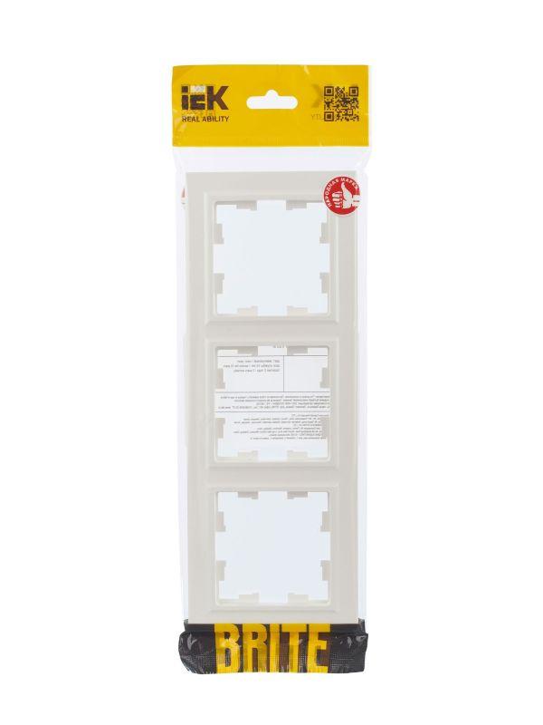  Рамка 3-м BRITE РУ-3-БрЖ жемчуж. IEK BR-M32-K36 фото в каталоге от BTSprom.by