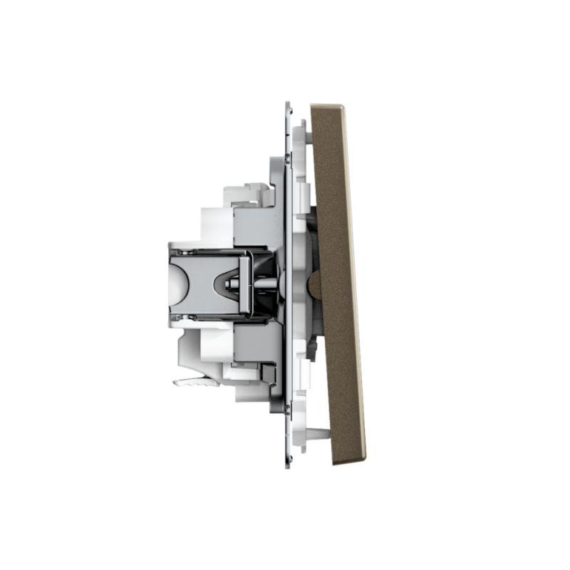  Выключатель 2-кл. ArtGallery 10AX быстрозажим. клем. механизм мокко SE GAL000651S фото в каталоге от BTSprom.by