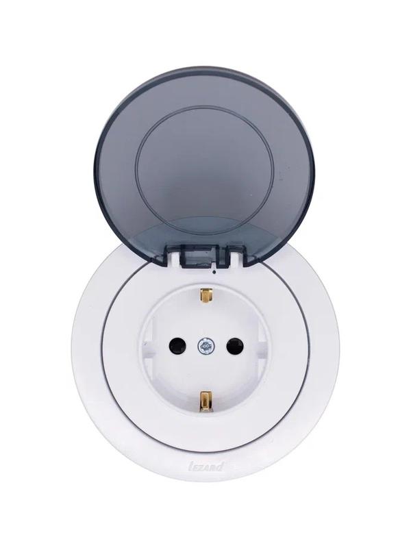  Розетка 1-м СП OSEN IP44 с заземл. с крышкой ПБТ бел. LEZARD 743-0288-123BIPCH фото в каталоге от BTSprom.by