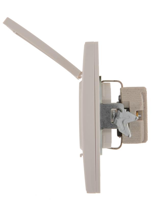  Розетка 1-м СП Rain с заземл. с защ. крышкой керамика бел. LEZARD 703-0202-123 фото в каталоге от BTSprom.by