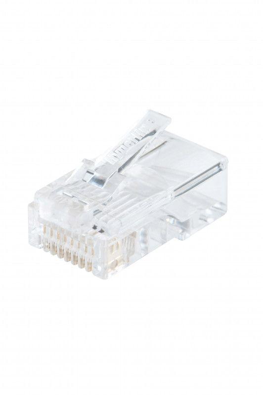 разъем rj45 8p8c кат.5e utp plug-8p8c-u-c5-100 для ож и мж кабеля hyperline 49377 от BTSprom.by