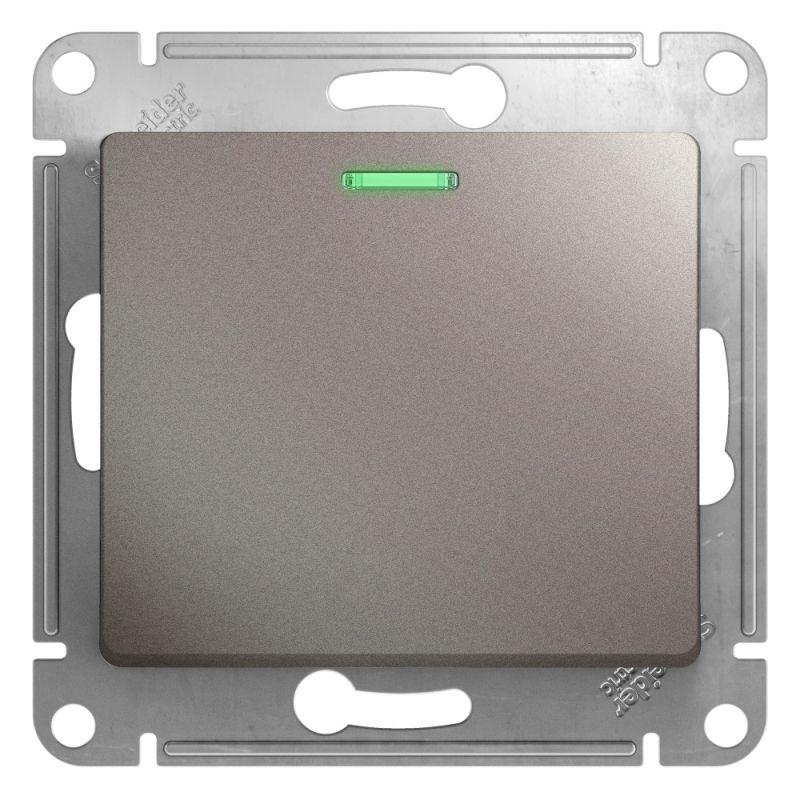переключатель проходной 1-кл. сп glossa 10а ip20 (сх. 6а) 10ax с подсветкой механизм платина se gsl001263 от BTSprom.by