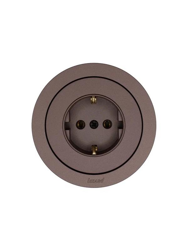  Розетка 1-м OSEN IP20 16А с заземл. ПБТ механизм шоколад LEZARD 743-7388-122B фото в каталоге от BTSprom.by