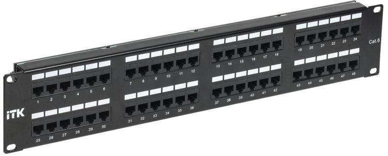 патч-панель 2u кат.6 utp 48 портов (dual idc) itk pp48-2uc6u-d05 от BTSprom.by