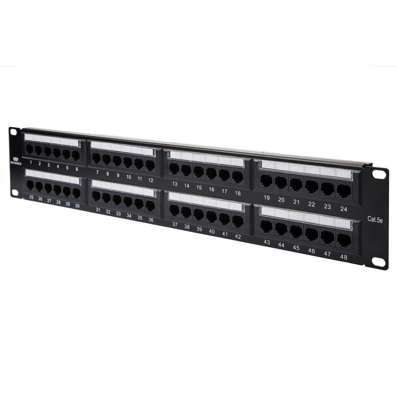 патч-панель кат.5e utp 19дюйм 2u 48хrj45 568a/в черн. с организат. datarex dr-4021 от BTSprom.by