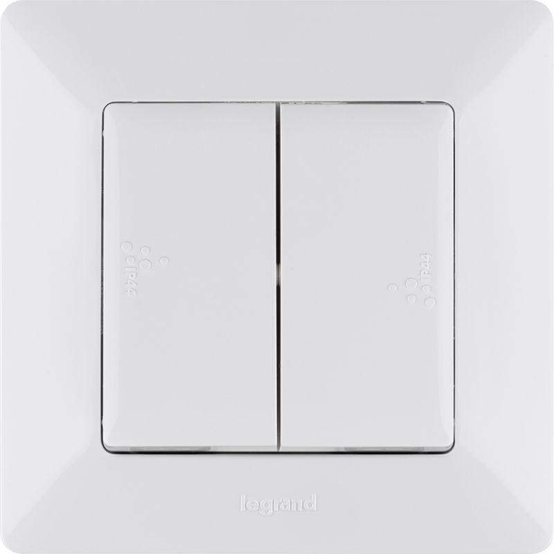 выключатель 2-кл. сп valena life 10а ip44 250в с лицев. панелью безвинтов. зажимы механизм бел. leg 752155 от BTSprom.by
