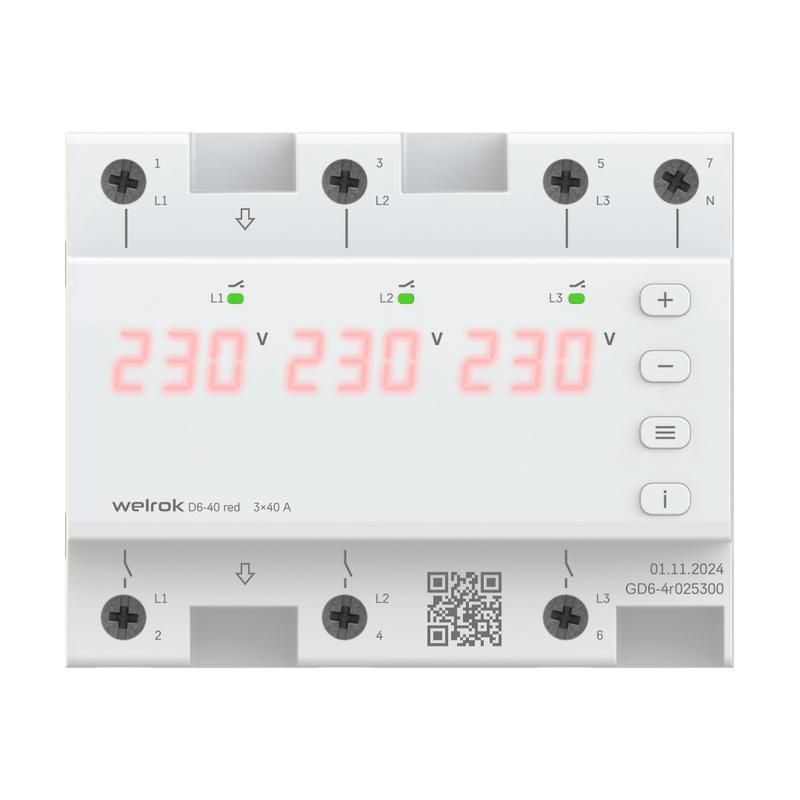 реле напряжения d6-40 red welrok 4660251140397 от BTSprom.by