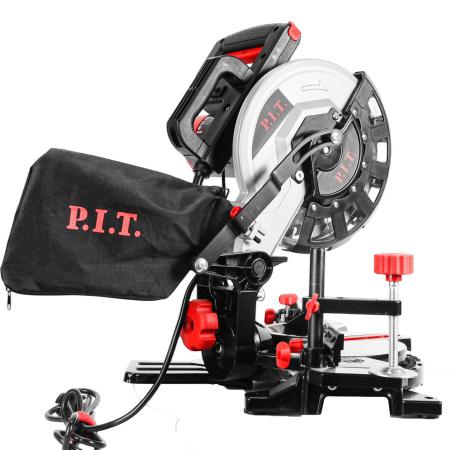 пила торцовочная электрическая pms210-c (1400вт 210мм 3900об. влево 45град. пропил 115мм лазер) p.i.t. pms210-c от BTSprom.by