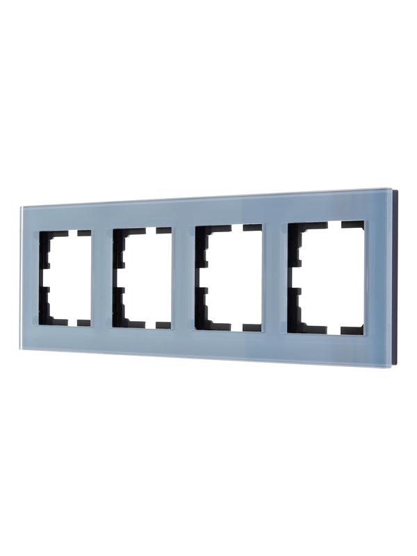 рамка 4-местн. гориз. vesna стекло серо-голуб. lezard 742-7080-149 от BTSprom.by
