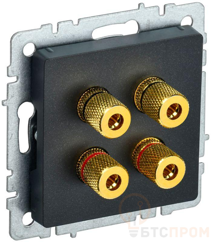 Аудиорозетка 4-м BRITE РА10-БрЧ черн. IEK BR-S40-K02 фото в каталоге от BTSprom.by  Аудиорозетка 4-м BRITE РА10-БрЧ черн. IEK BR-S40-K02 фото в каталоге от BTSprom.by