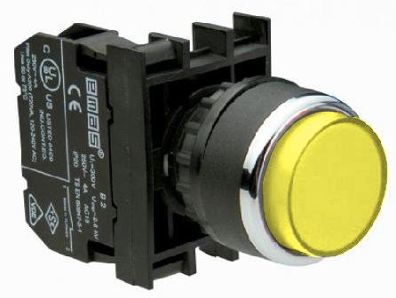 кнопка выступающая (1но) желт. emas b100hs от BTSprom.by