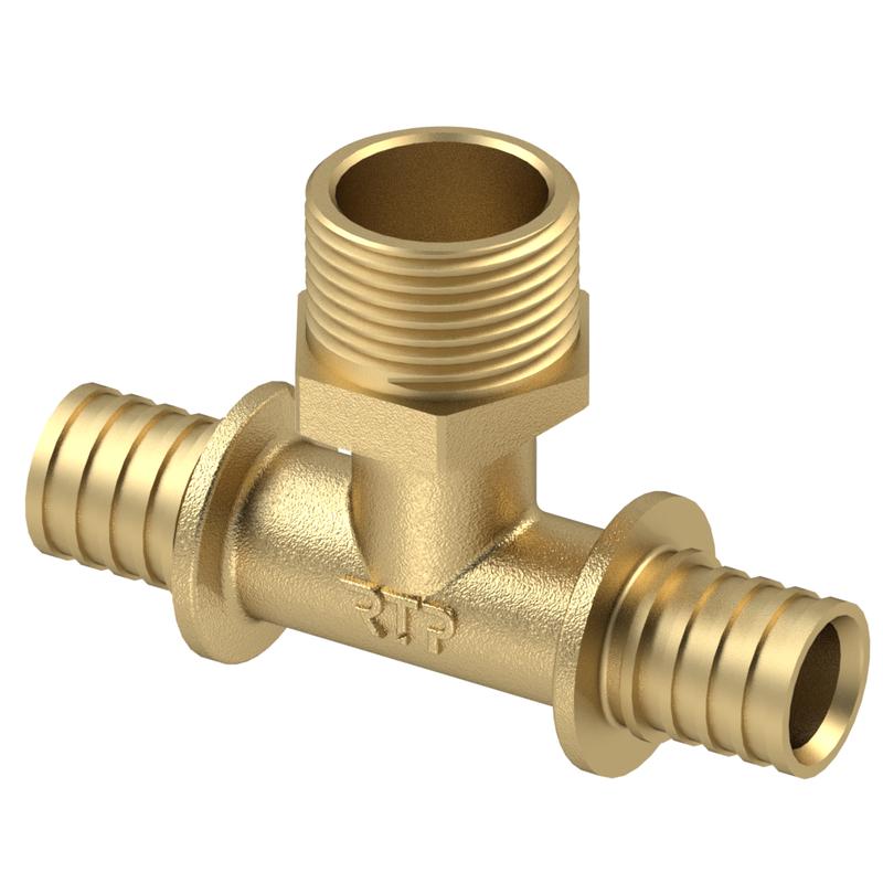 тройник аксиальный латунь наружн. резьба 16х1/2дюйм желт. rtp 29320 от BTSprom.by