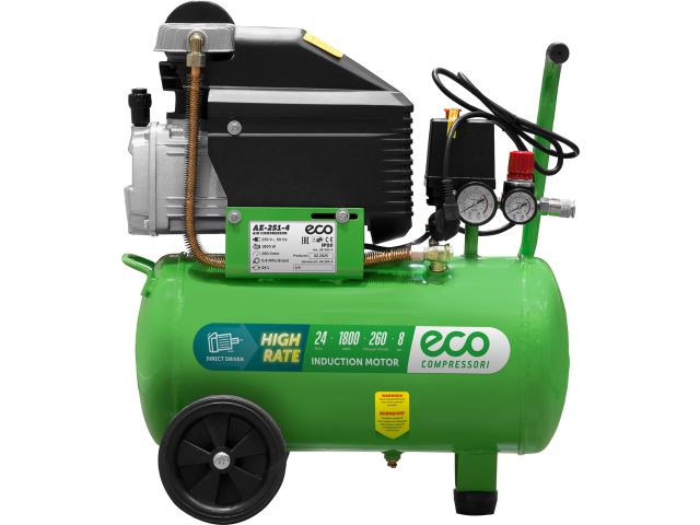 компрессор eco ae-251-4 коаксиальный (260 л/мин, 8 атм, коаксиальный, масляный, ресив. 24 л, 220 в, 1.80 квт) ae-251-4 от BTSprom.by