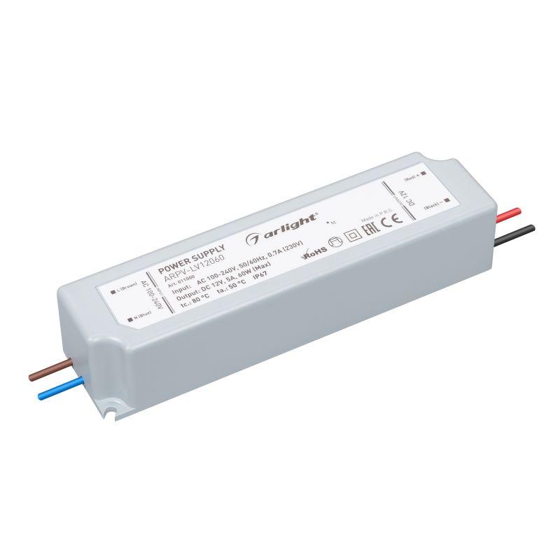 блок питания arpv-lv12060 12в 5.0а 60вт ip67 пластик 2 года arlight 011000 от BTSprom.by